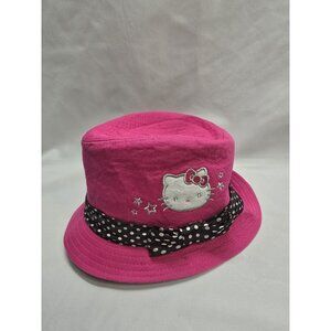 Hello Kitty Fedora Sanrio Girls Top Hat Black Dots/ Pink Fedora 2011 Girls S/M